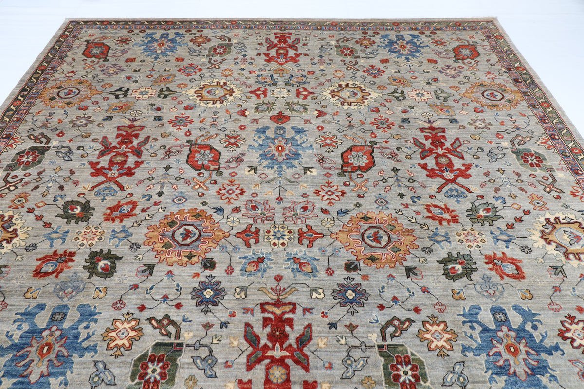 276 x 366 cm | Serapi design Hand Knotted veg Dye Wool Afghan Carpet