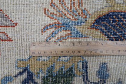 153 x 202 cm | Oriental Birds beige Area Rug Afghan Tribal Hand Knotted Wool Carpet
