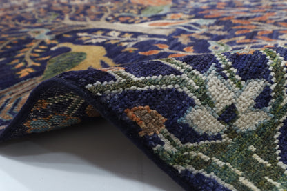 250 x 300 cm | Birds Blue design Hand Knotted veg Dye Wool Afghan Carpet