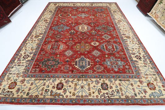 273 x 360 cm | Waziri design Hand Knotted veg Dye Wool Afghan Carpet