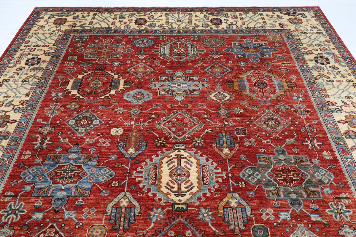 273 x 360 cm | Waziri design Hand Knotted veg Dye Wool Afghan Carpet
