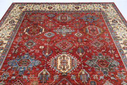 273 x 360 cm | Waziri design Hand Knotted veg Dye Wool Afghan Carpet