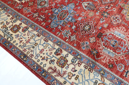 273 x 360 cm | Waziri design Hand Knotted veg Dye Wool Afghan Carpet