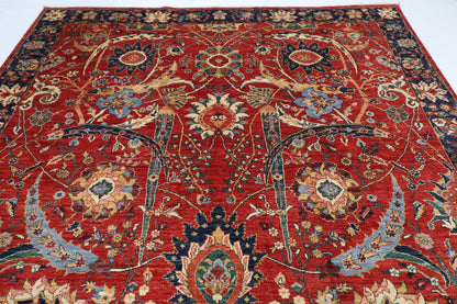 274 x 368 cm | Oriental Floral Red Area Rug Afghan Hand Knotted Veg Dye Wool carpet