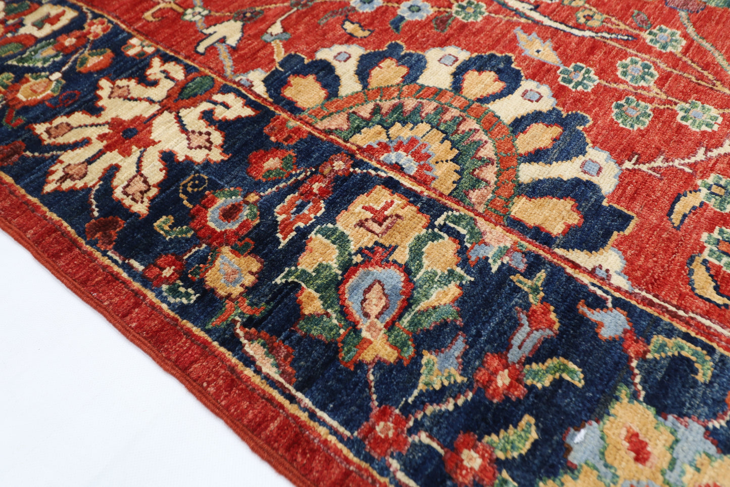 274 x 368 cm | Oriental Floral Red Area Rug Afghan Hand Knotted Veg Dye Wool carpet
