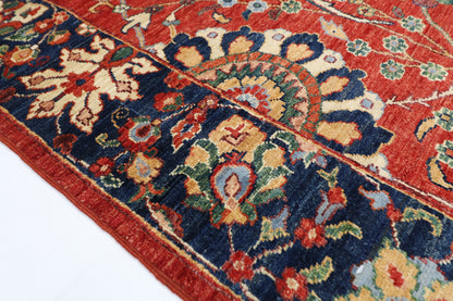 274 x 368 cm | Oriental Floral Red Area Rug Afghan Hand Knotted Veg Dye Wool carpet