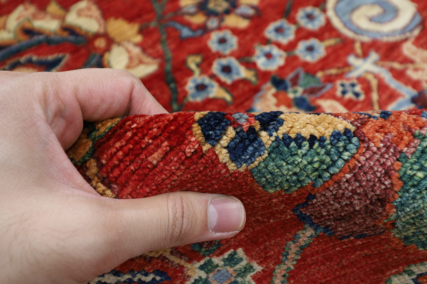 274 x 368 cm | Oriental Floral Red Area Rug Afghan Hand Knotted Veg Dye Wool carpet
