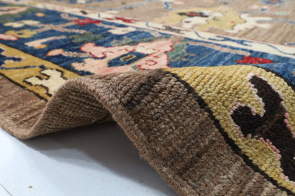 253 x 299 cm | Oushak brown Design Hand Knotted veg Dye Wool Afghan Carpet