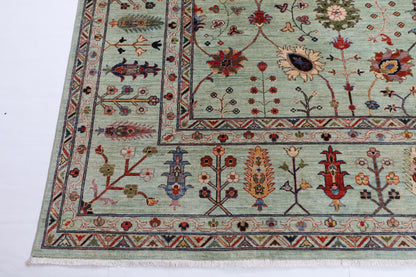 298 x 395 cm | Sultani Design Hand Knotted veg Dye Wool Afghan Carpet