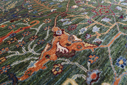 253 x 290 cm | Oriental Bidjar Green Area Rug Afghan Hand Knotted Veg Dye Wool carpet