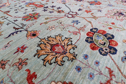 298 x 395 cm | Sultani Design Hand Knotted veg Dye Wool Afghan Carpet