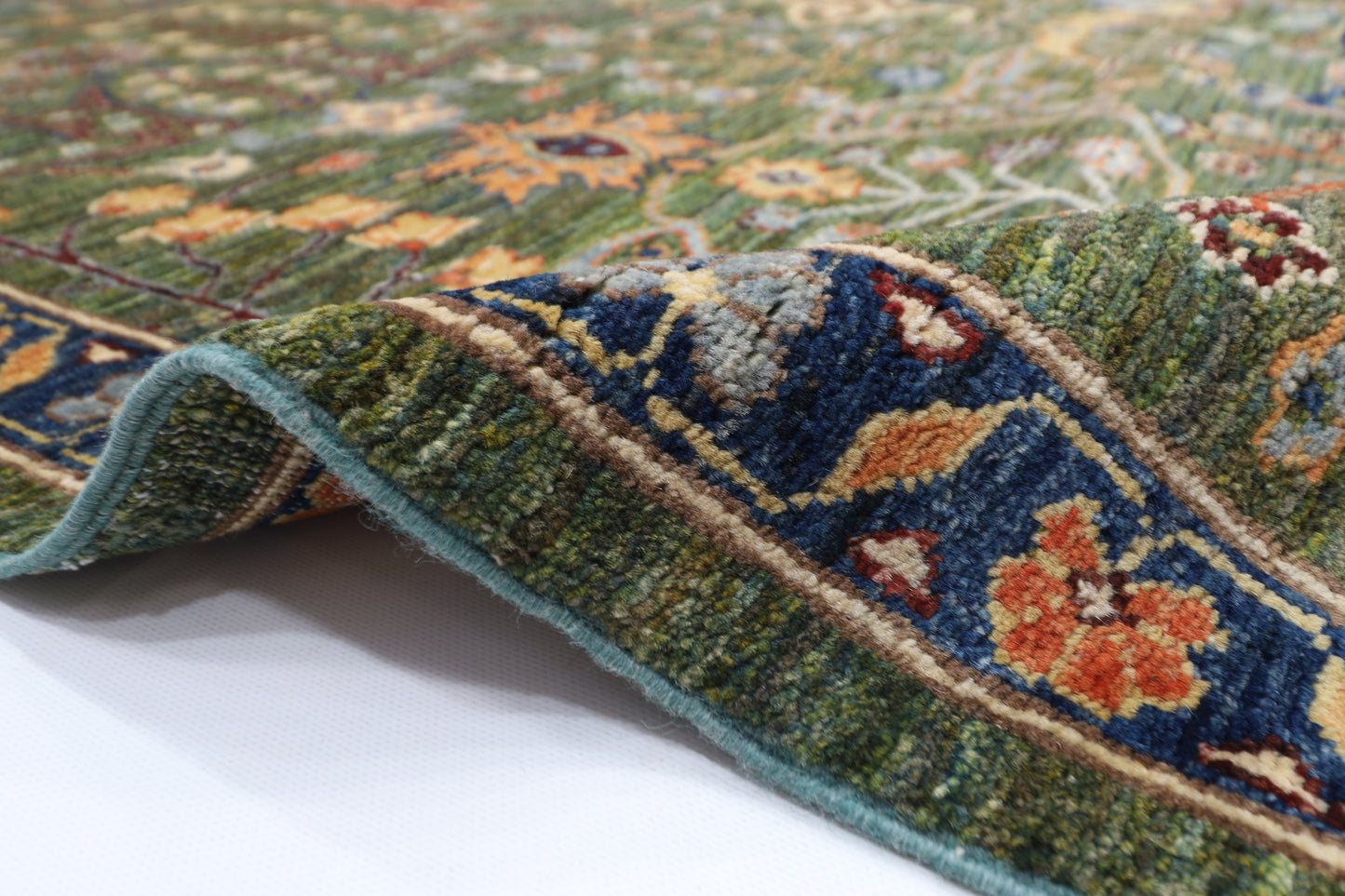 253 x 290 cm | Oriental Bidjar Green Area Rug Afghan Hand Knotted Veg Dye Wool carpet
