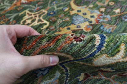 253 x 290 cm | Oriental Bidjar Green Area Rug Afghan Hand Knotted Veg Dye Wool carpet