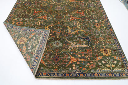 253 x 290 cm | Oriental Bidjar Green Area Rug Afghan Hand Knotted Veg Dye Wool carpet