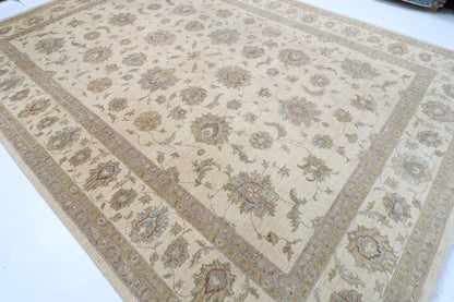 305 x 421 cm | Ziegler beige Design Hand Knotted veg Dye Wool Afghan Carpet