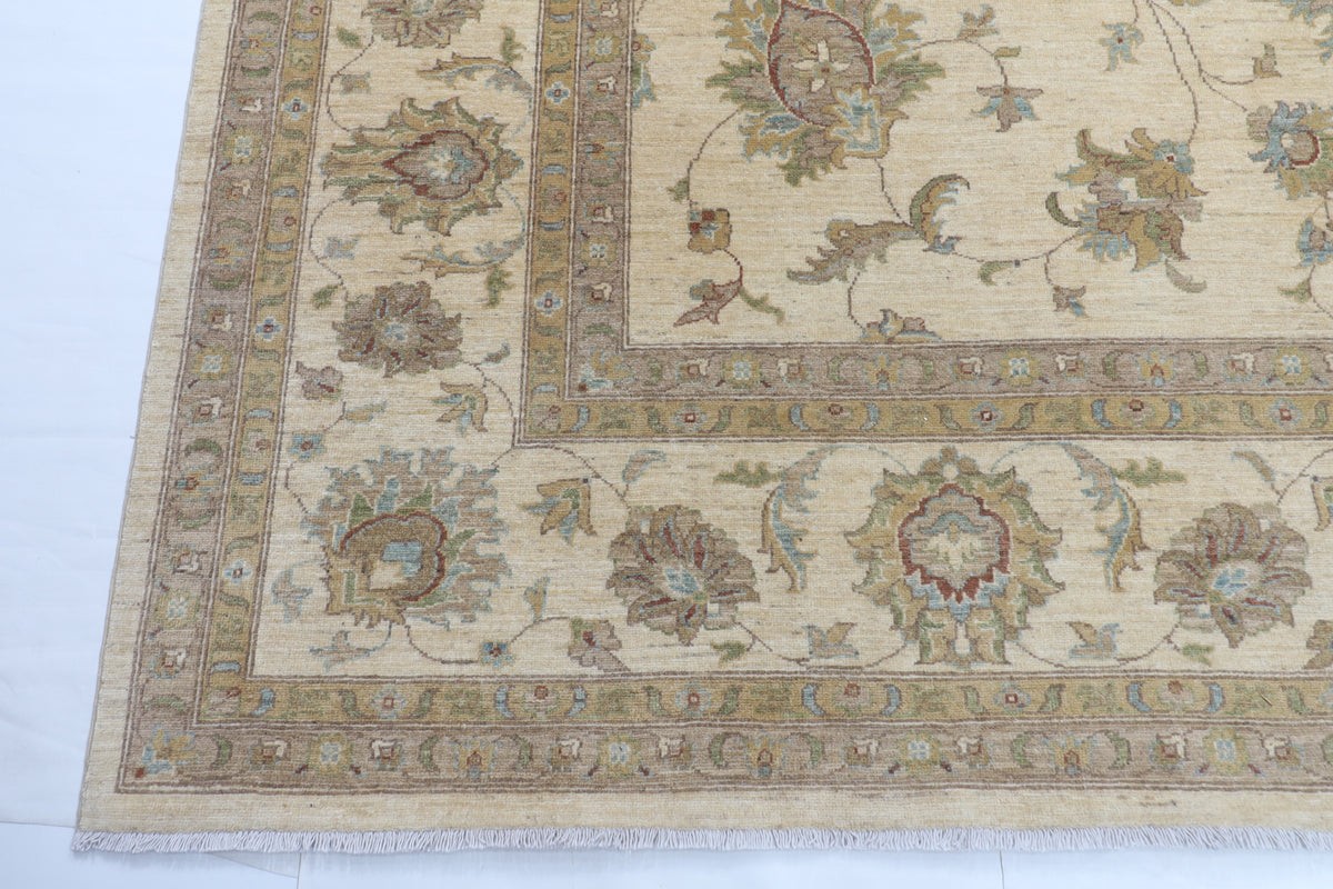 305 x 421 cm | Ziegler beige Design Hand Knotted veg Dye Wool Afghan Carpet