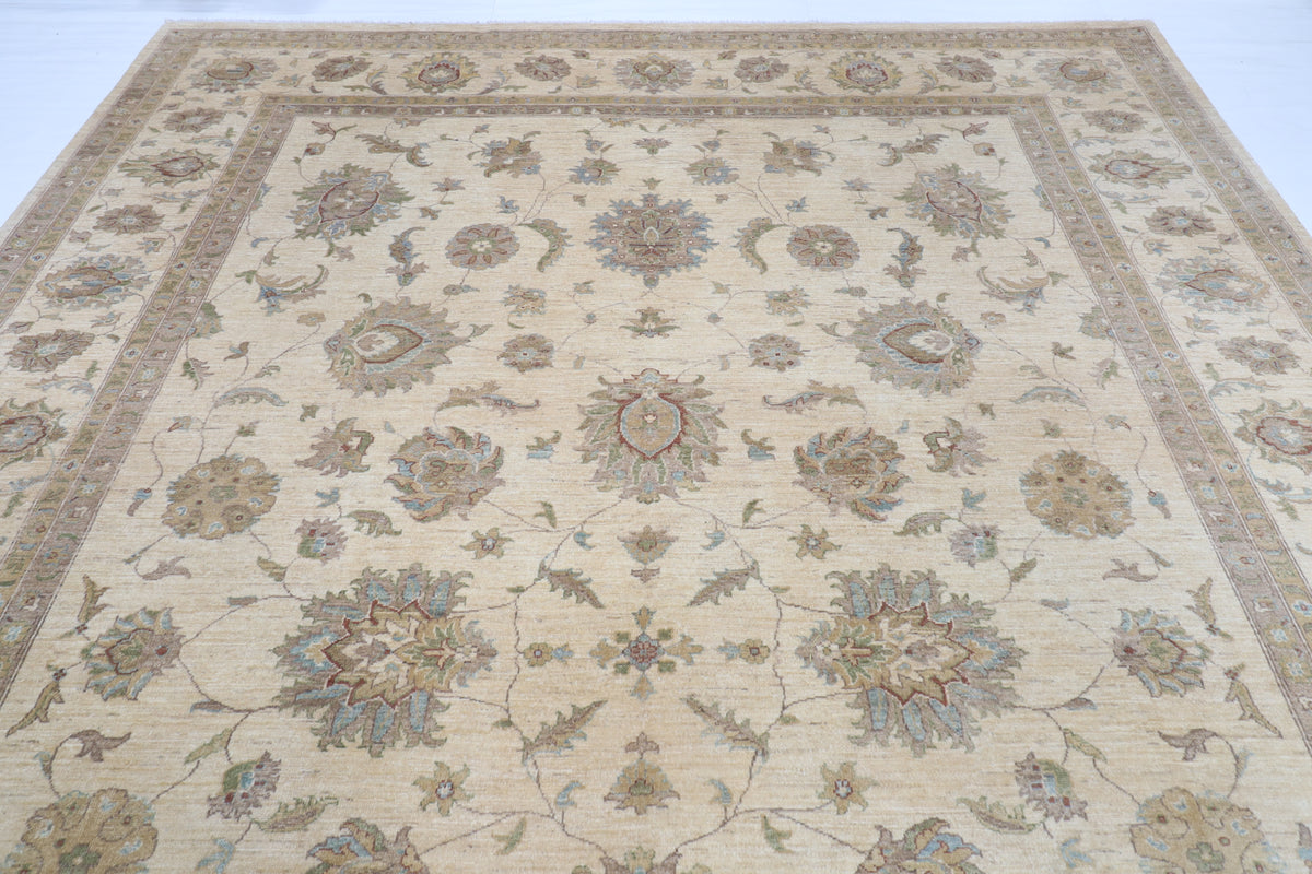 305 x 421 cm | Ziegler beige Design Hand Knotted veg Dye Wool Afghan Carpet