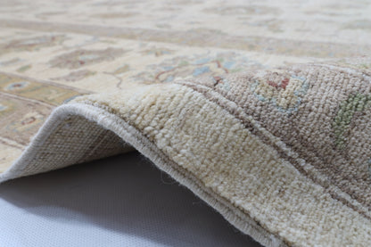305 x 421 cm | Ziegler beige Design Hand Knotted veg Dye Wool Afghan Carpet