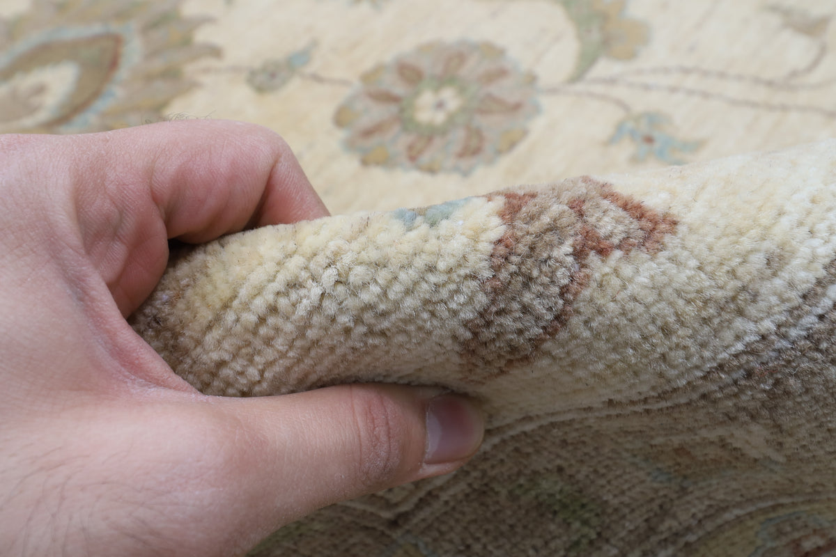 305 x 421 cm | Ziegler beige Design Hand Knotted veg Dye Wool Afghan Carpet