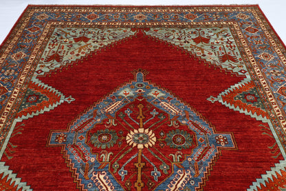 276 x 360 cm | Oriental Heriz  Area Rug Afghan Hand Knotted Veg Dye Wool carpet