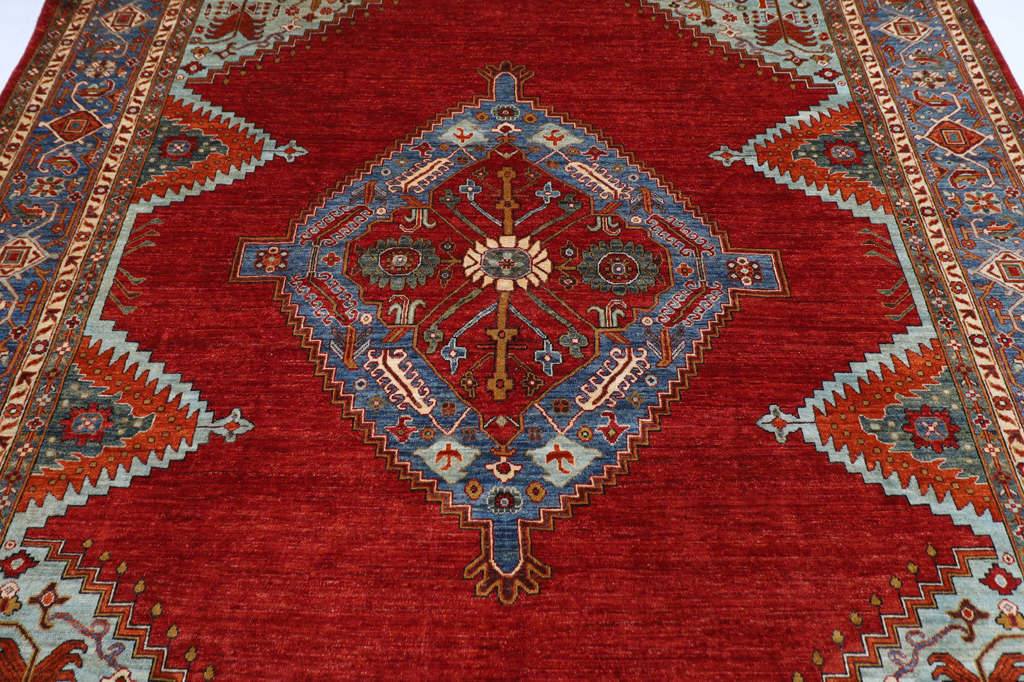 276 x 360 cm | Oriental Heriz  Area Rug Afghan Hand Knotted Veg Dye Wool carpet
