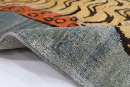 92 x 153 cm | Tibetan Tiger Afghan Tribal Hand Knotted Wool Carpet