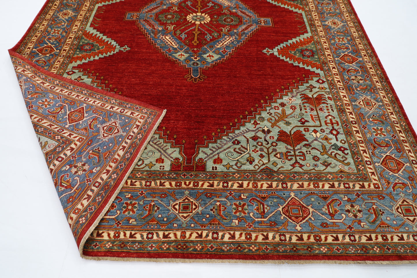 276 x 360 cm | Oriental Heriz  Area Rug Afghan Hand Knotted Veg Dye Wool carpet