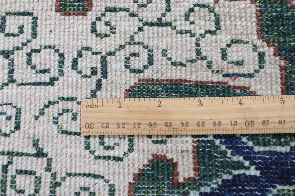 307 x 423 cm | kawros Blue Design Hand Knotted veg Dye Wool Afghan Carpet