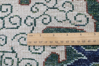 307 x 423 cm | kawros Blue Design Hand Knotted veg Dye Wool Afghan Carpet