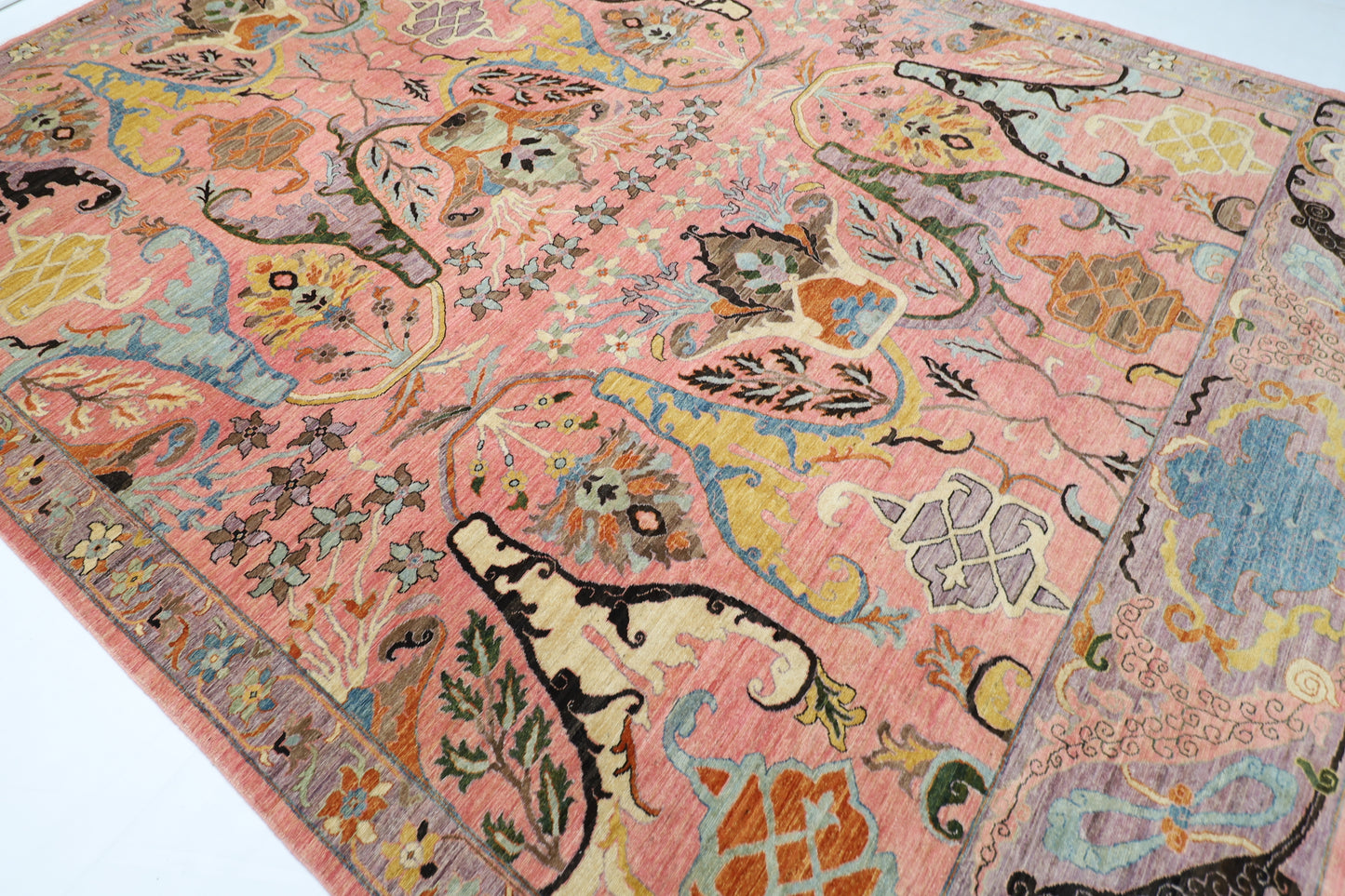 306 x 416 cm | Oriental Kawros Pink Area Rug Afghan Hand Knotted Veg Dye Wool carpet