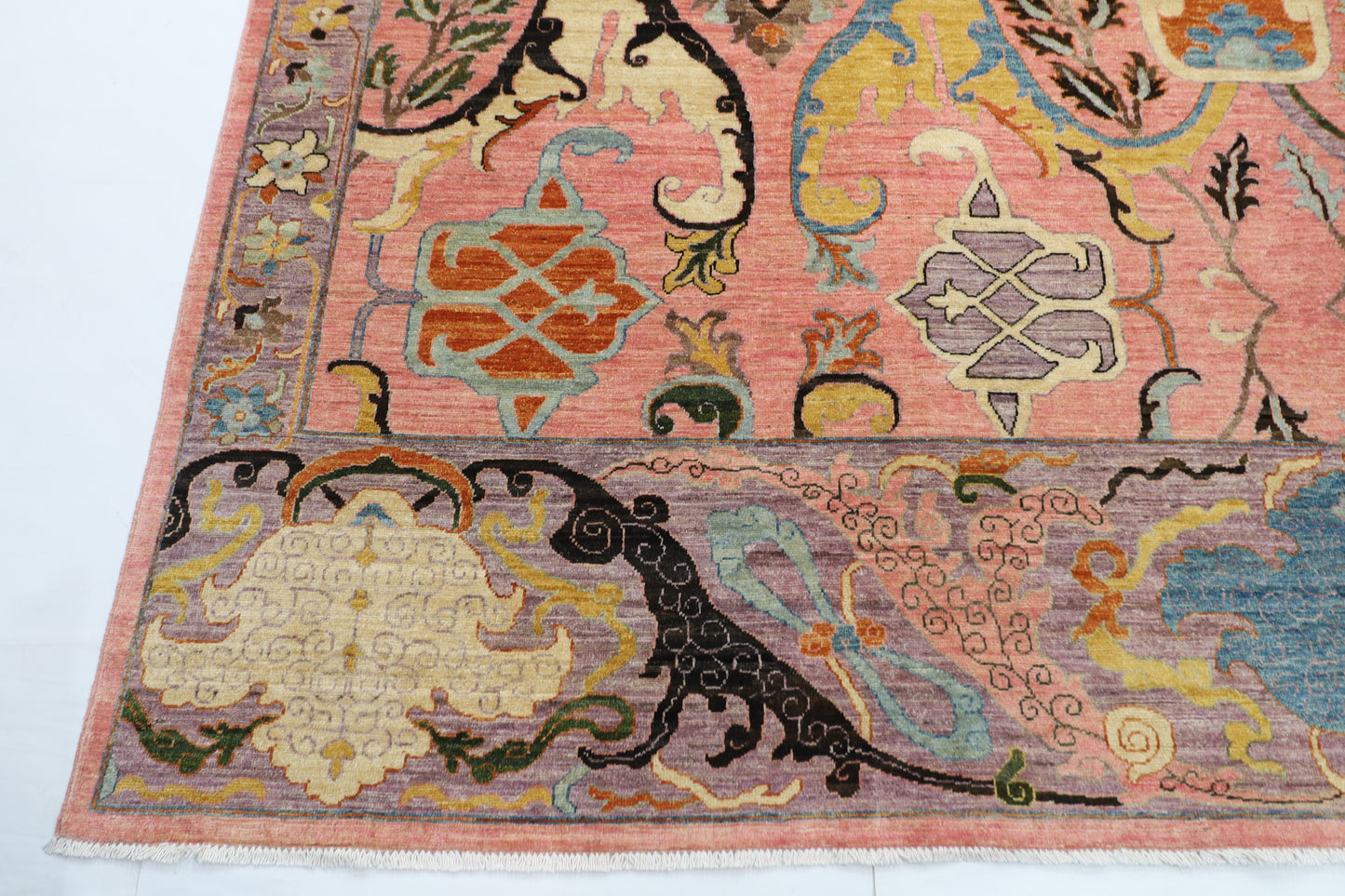 306 x 416 cm | Oriental Kawros Pink Area Rug Afghan Hand Knotted Veg Dye Wool carpet