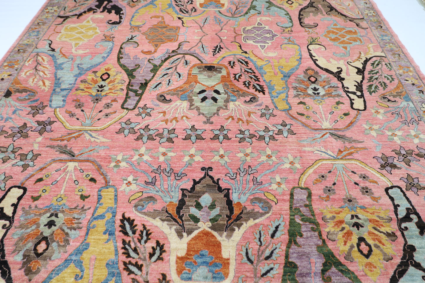 306 x 416 cm | Oriental Kawros Pink Area Rug Afghan Hand Knotted Veg Dye Wool carpet