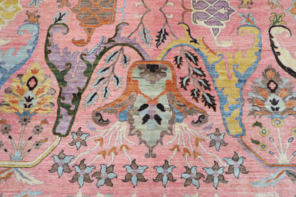 306 x 416 cm | Oriental Kawros Pink Area Rug Afghan Hand Knotted Veg Dye Wool carpet