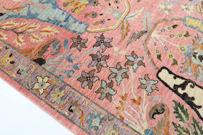 306 x 416 cm | Oriental Kawros Pink Area Rug Afghan Hand Knotted Veg Dye Wool carpet