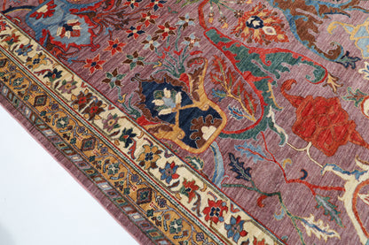 367 x 455 cm | large kawros Pink Design Hand Knotted veg Dye Wool Afghan Carpet