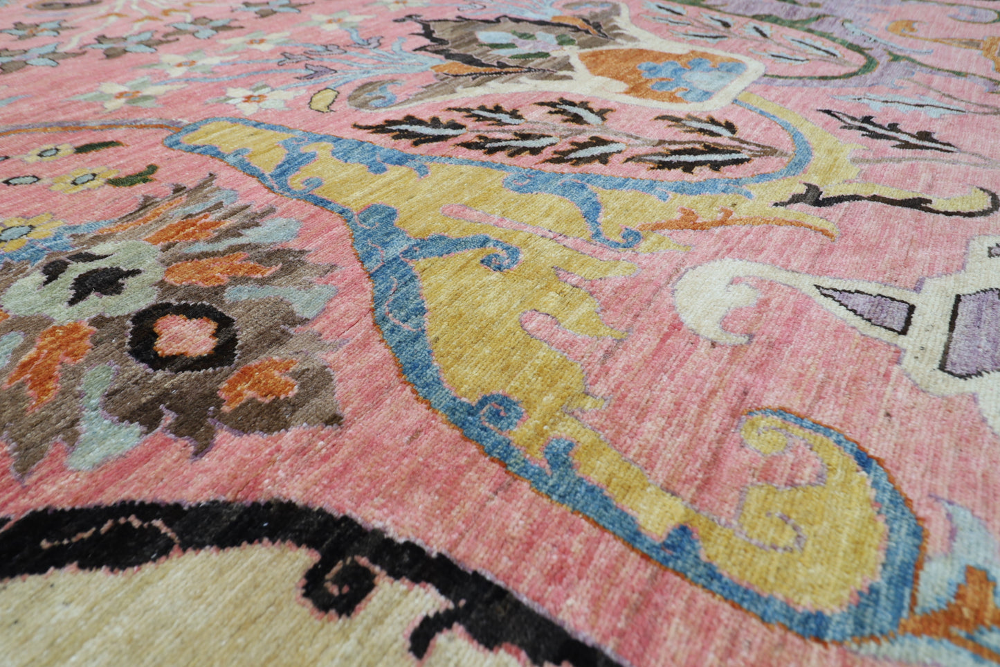 306 x 416 cm | Oriental Kawros Pink Area Rug Afghan Hand Knotted Veg Dye Wool carpet