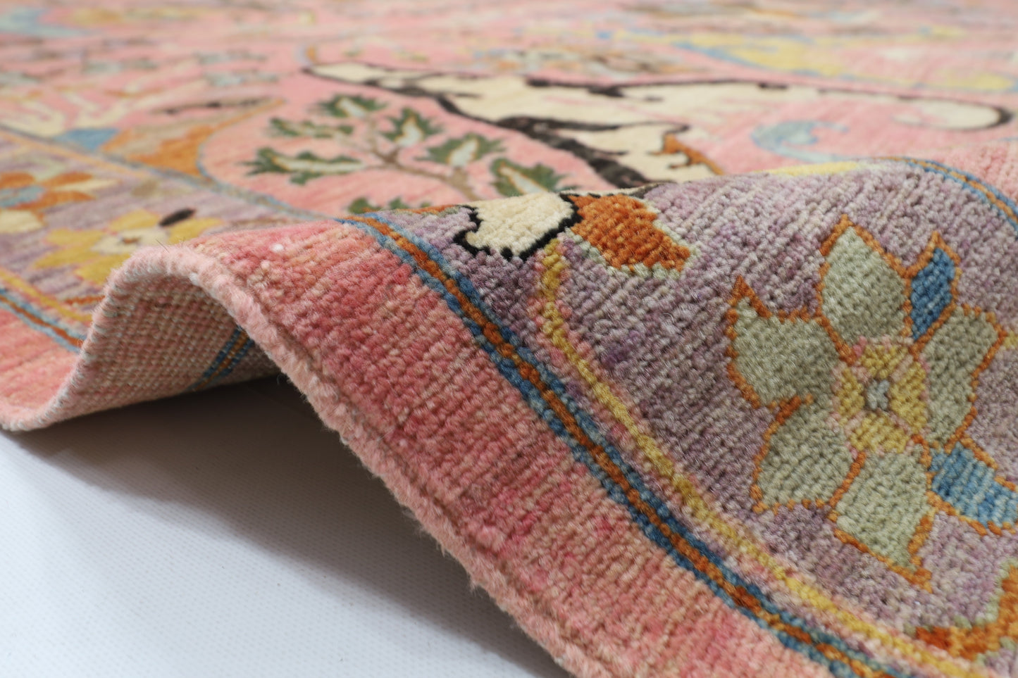 306 x 416 cm | Oriental Kawros Pink Area Rug Afghan Hand Knotted Veg Dye Wool carpet