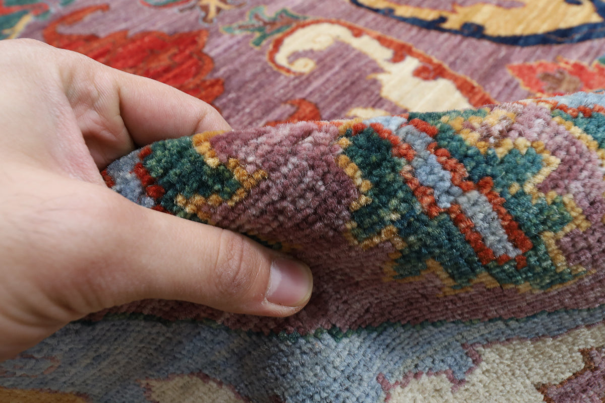 367 x 455 cm | large kawros Pink Design Hand Knotted veg Dye Wool Afghan Carpet