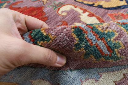 367 x 455 cm | large kawros Pink Design Hand Knotted veg Dye Wool Afghan Carpet