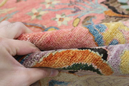 306 x 416 cm | Oriental Kawros Pink Area Rug Afghan Hand Knotted Veg Dye Wool carpet