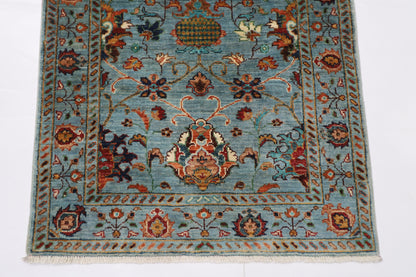 85 x 119 cm | Blueish Grey Sultani Afghan Tribal Hand Knotted Wool Carpet