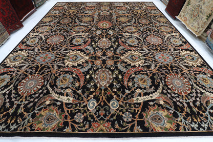 367 x 453 cm | large bidjar black Design Hand Knotted veg Dye Wool Afghan Carpet