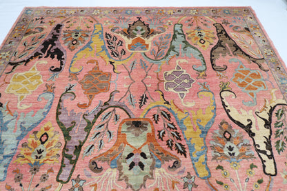 306 x 416 cm | Oriental Kawros Pink Area Rug Afghan Hand Knotted Veg Dye Wool carpet