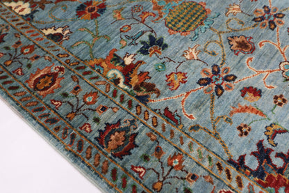 85 x 119 cm | Blueish Grey Sultani Afghan Tribal Hand Knotted Wool Carpet