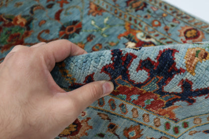 85 x 119 cm | Blueish Grey Sultani Afghan Tribal Hand Knotted Wool Carpet