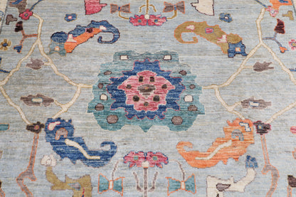 272 x 362 cm | Oushak Design Hand Knotted veg Dye Wool Afghan Carpet