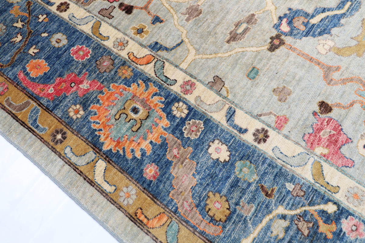 272 x 362 cm | Oushak Design Hand Knotted veg Dye Wool Afghan Carpet