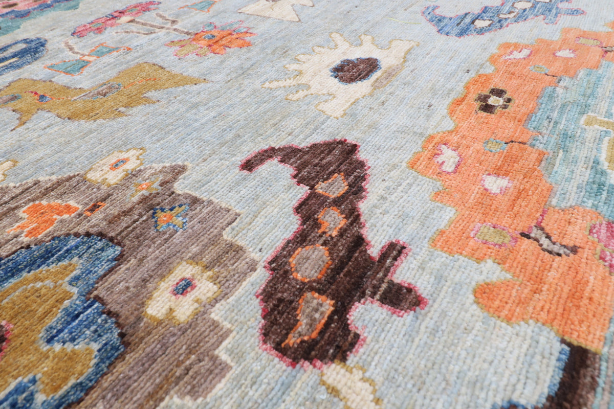 272 x 362 cm | Oushak Design Hand Knotted veg Dye Wool Afghan Carpet