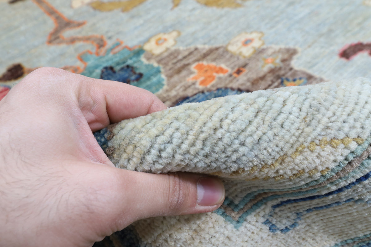 272 x 362 cm | Oushak Design Hand Knotted veg Dye Wool Afghan Carpet