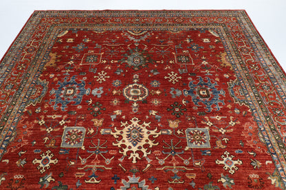 273 x 362 cm | Serapi Orange Design Hand Knotted veg Dye Wool Afghan Carpet